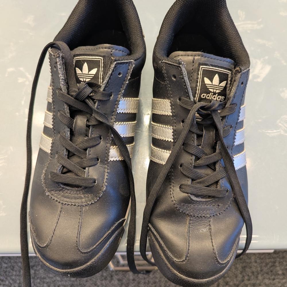 adidas Black Sneakers with Silver Three-Stripes
